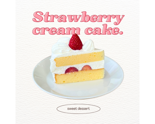 strawberry cream cake Instagram Post