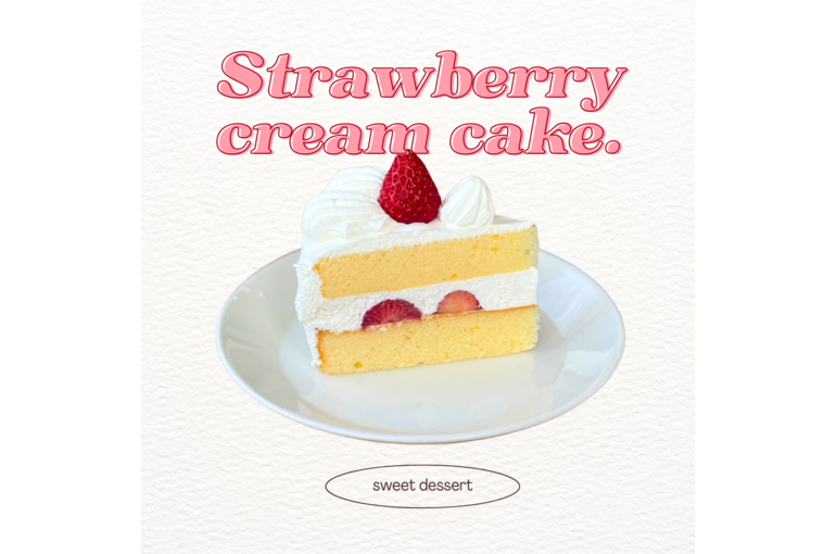 strawberry cream cake Instagram Post